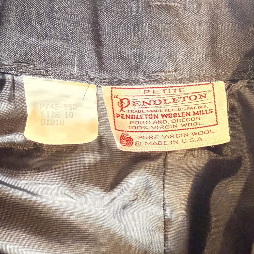 Pendleton Petite Black Virgin Wool Herringbone Pl… - image 2